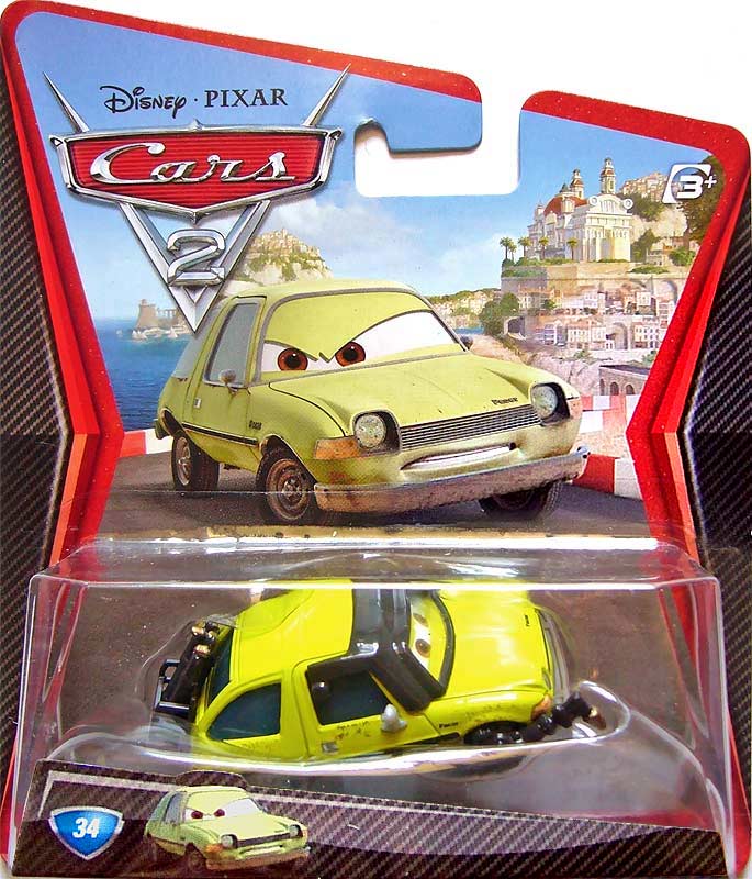 Acer with Torch from the Cars 2 series, Mattel 1:55 diecast on its card