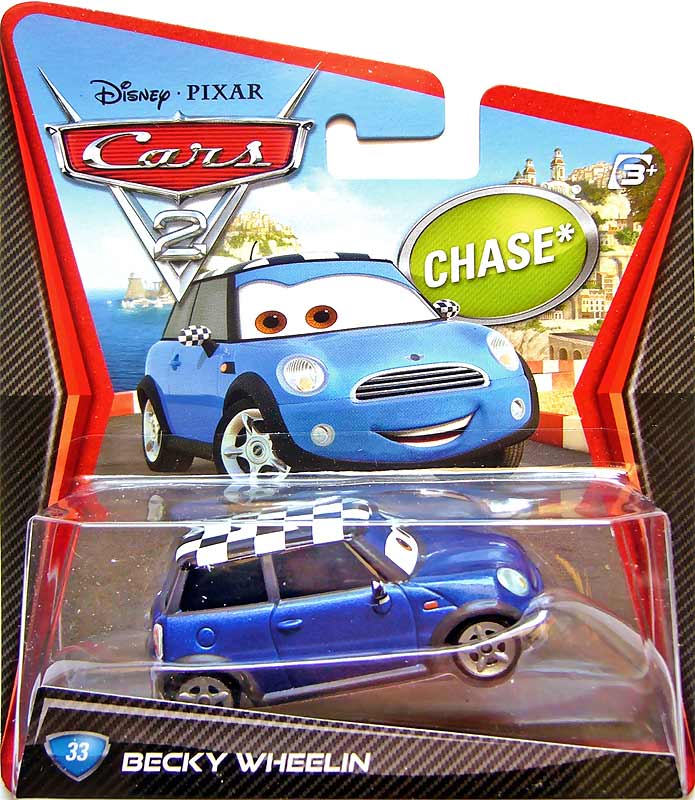 Becky Wheelin from the Cars 2 series, Mattel 1:55 diecast on its card