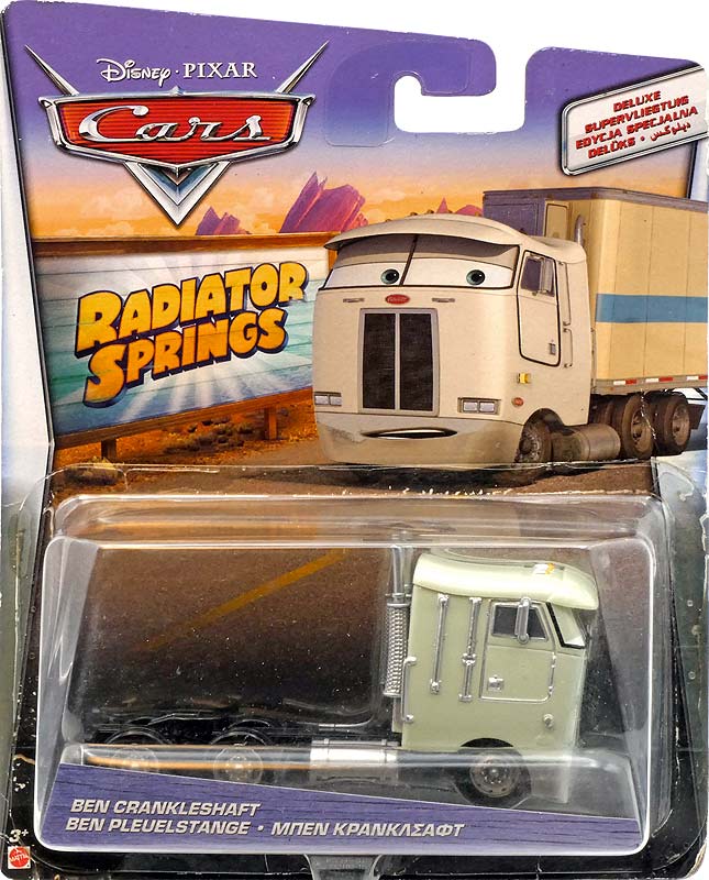 Ben Crankleshaft Semi from the Radiator Springs Classic series, Mattel 1:55 diecast on its card