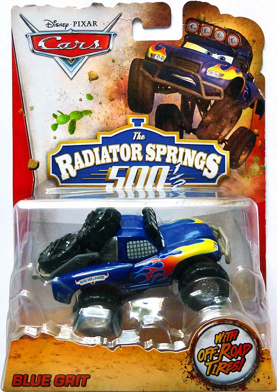 Blue Grit from the World of Cars 2014 series, Mattel 1:55 diecast on its card