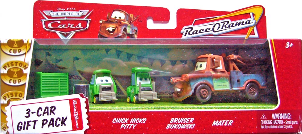 Chick Hicks Wide Pitty from the Race O Rama series, Mattel 1:55 diecast on its card