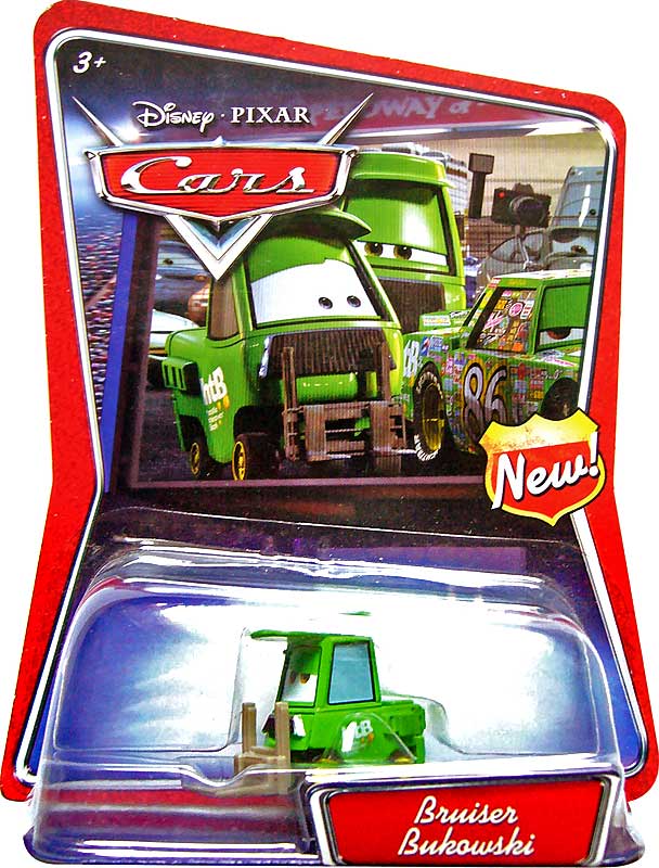 Bruiser Bukowski (brown eyes) from the Supercharged series, Mattel 1:55 diecast on its card