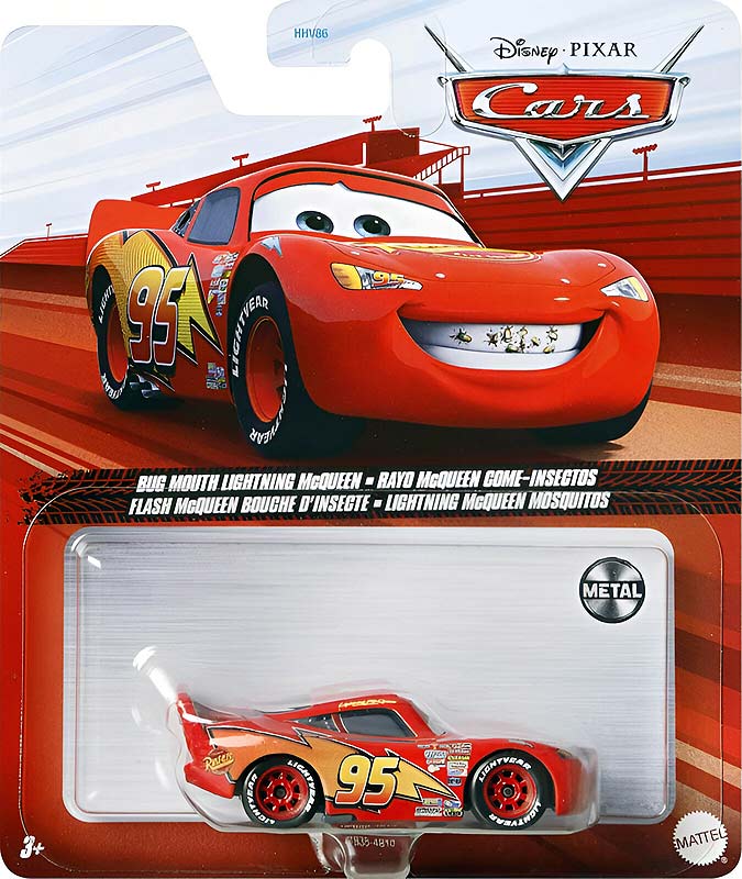 Bug Mouth McQueen from the Radiator Springs Classic series, Mattel 1:55 diecast on its card
