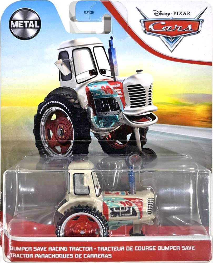 Bumper Save Racing Tractor from the Blue Desert series, Mattel 1:55 diecast on its card