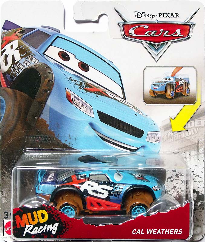 Cal Weathers (Mud Racing) from the Cars 2018-2019 series, Mattel 1:55 diecast on its card