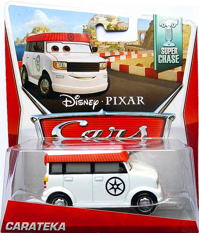 Carateka from the World of Cars 2014 series, Mattel 1:55 diecast on its card