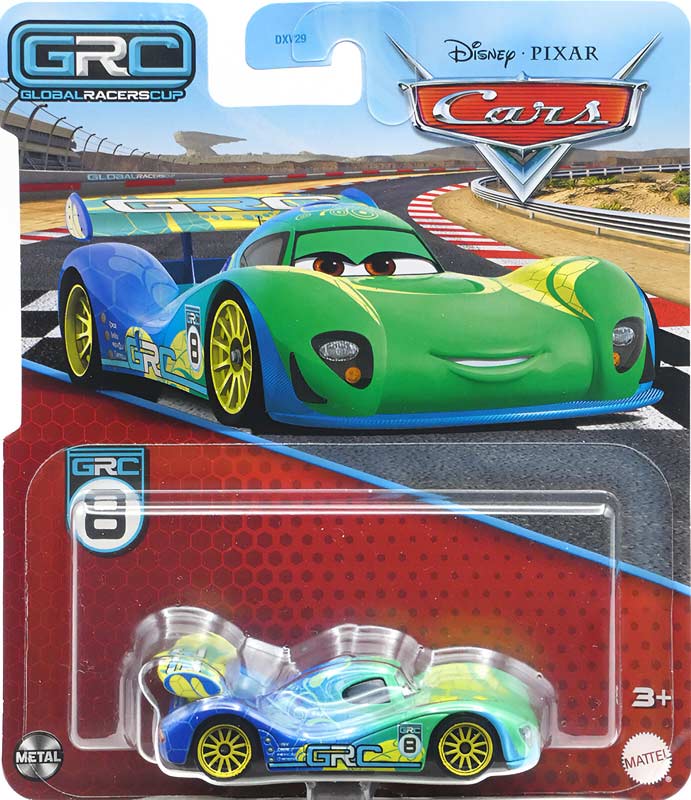 Carla Veloso (GRC) from the Cars 2024 series, Mattel 1:55 diecast on its card
