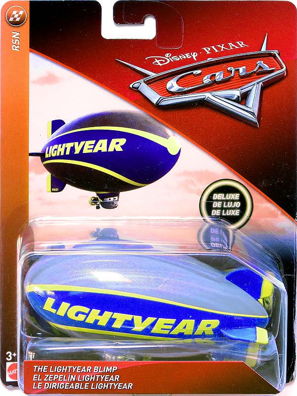 Cars 3 Lightyear Blimp from the Cars 3 series, Mattel 1:55 diecast on its card