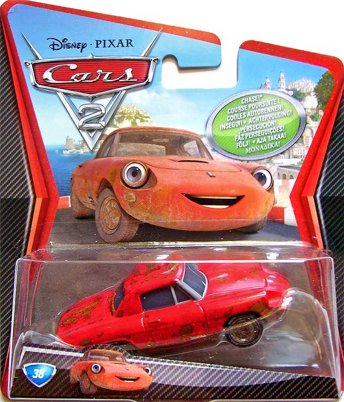 Celine Dephare from the Cars 2 series, Mattel 1:55 diecast on its card
