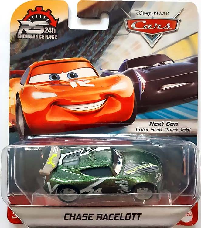 Chase Racelott (RS 24h Endurance Race) from the Blue Desert series, Mattel 1:55 diecast on its card