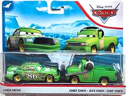 Chick Hicks Crew Chief from the Race O Rama series, Mattel 1:55 diecast on its card