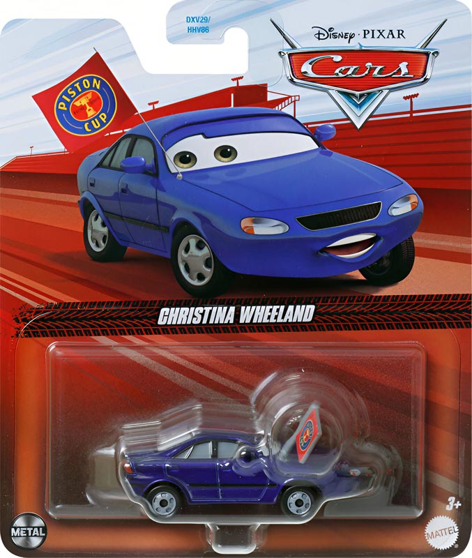 Christina Wheeland from the Cars 2015 series, Mattel 1:55 diecast on its card