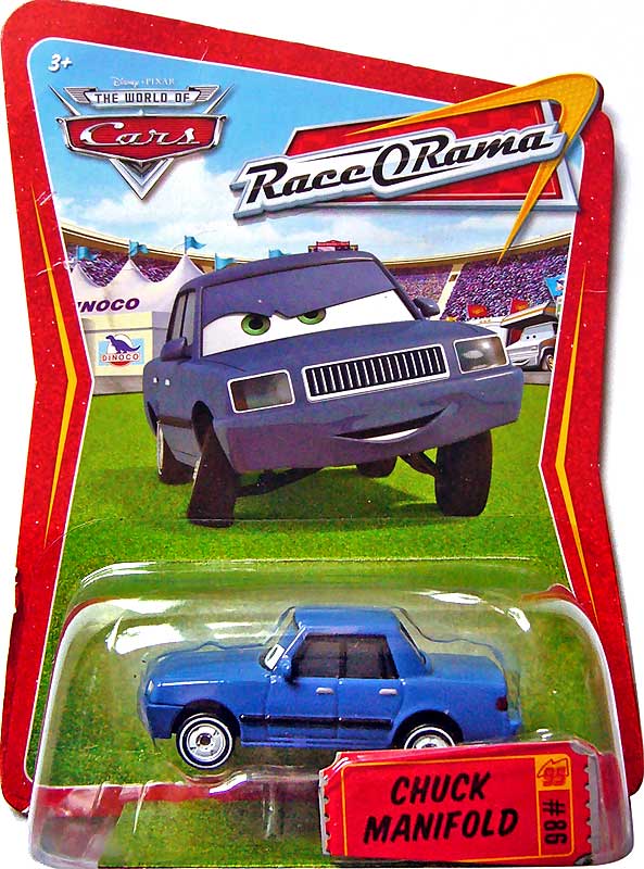 Chuck Manifold from the Race O Rama series, Mattel 1:55 diecast on its card