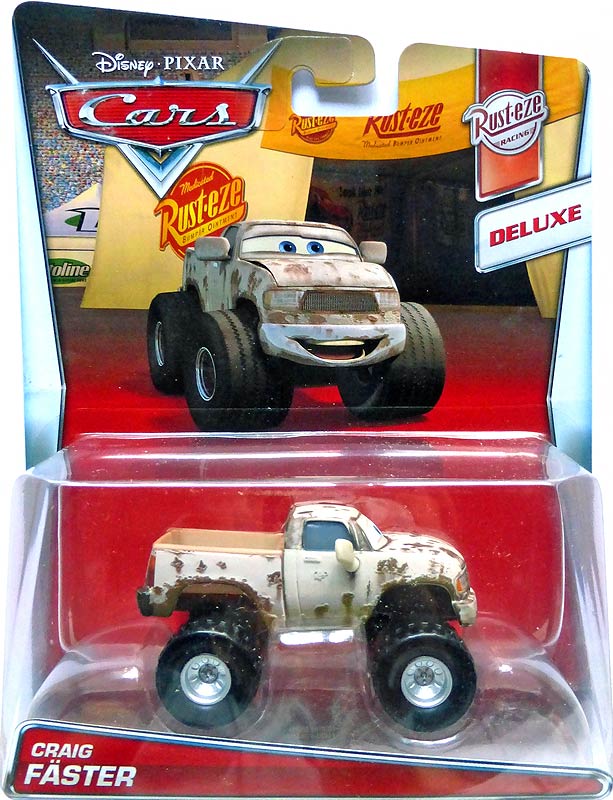 Craig Fäster from the Cars 2016 series, Mattel 1:55 diecast on its card