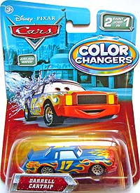 Darrell Cartrip (color changer) from the Final Lap series, Mattel 1:55 diecast on its card