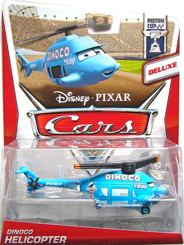 Dinoco Helicopter (Megasize) from the World of Cars series, Mattel 1:55 diecast on its card
