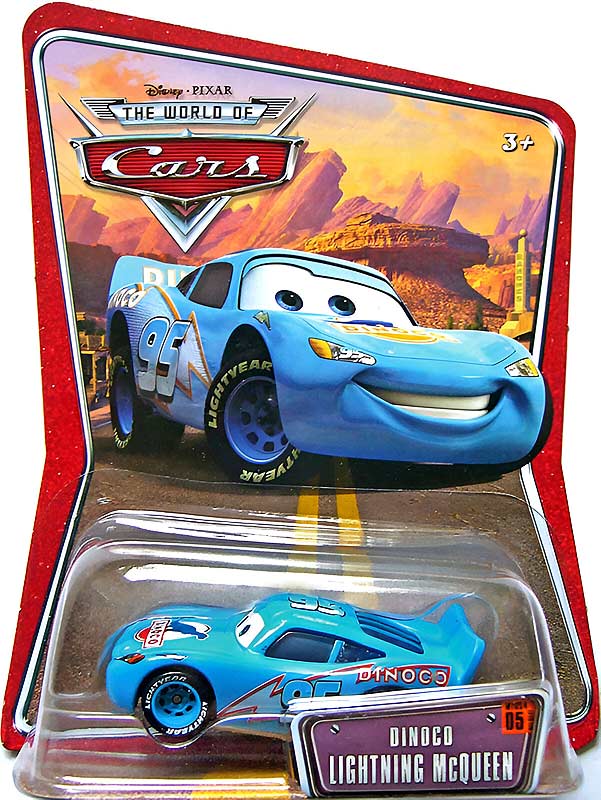 Dinoco McQueen from the World of Cars series, Mattel 1:55 diecast on its card