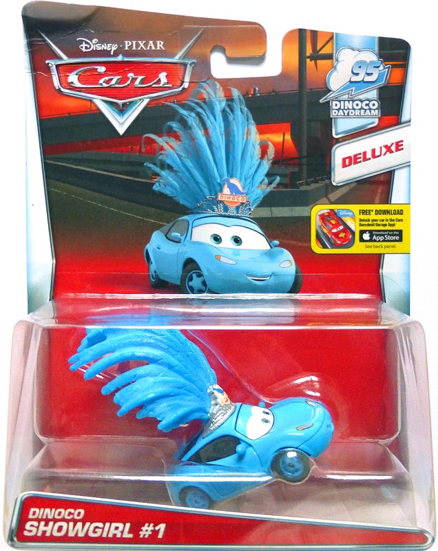 Dinoco Showgirl #1 from the Race O Rama series, Mattel 1:55 diecast on its card