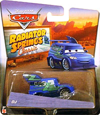 DJ from the Final Lap series, Mattel 1:55 diecast on its card