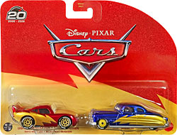 Doc Hudson (20th Anniversary) from the Cars 2026 series, Mattel 1:55 diecast on its card