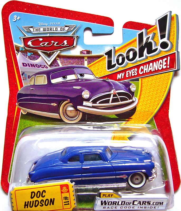 Doc Hudson (lenticular v1) from the Race O Rama series, Mattel 1:55 diecast on its card