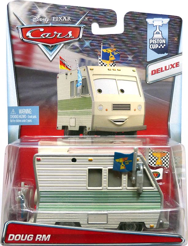 Doug RM from the Cars 2015 series, Mattel 1:55 diecast on its card