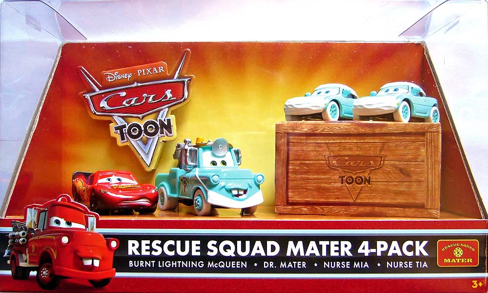 Nurse Tia from the Cars Toon series, Mattel 1:55 diecast on its card