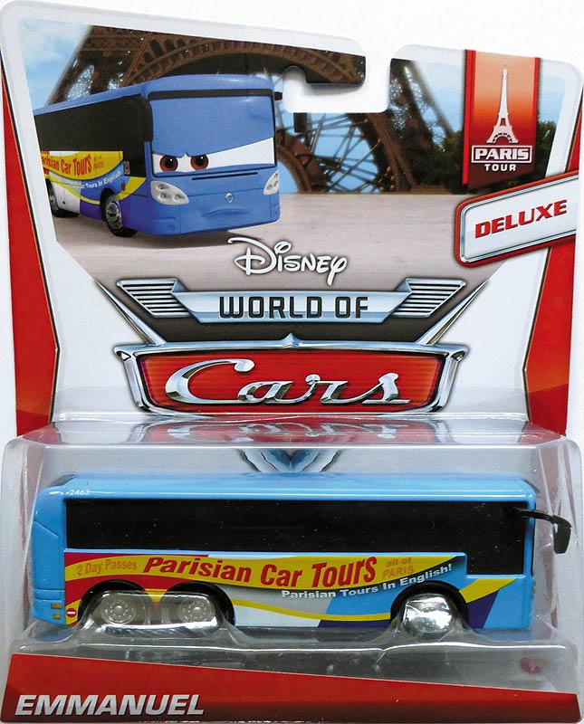 Emmanuel from the World of Cars 2014 series, Mattel 1:55 diecast on its card