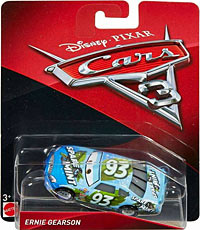 Ernie Gearson from the Cars 3 series, Mattel 1:55 diecast on its card