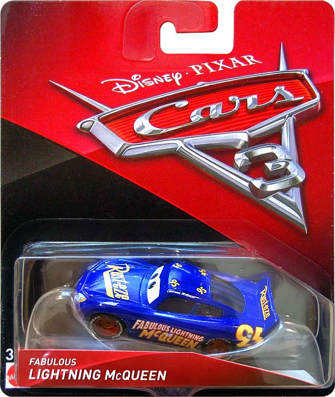 Fabulous Lightning McQueen from the Cars 3 series, Mattel 1:55 diecast on its card