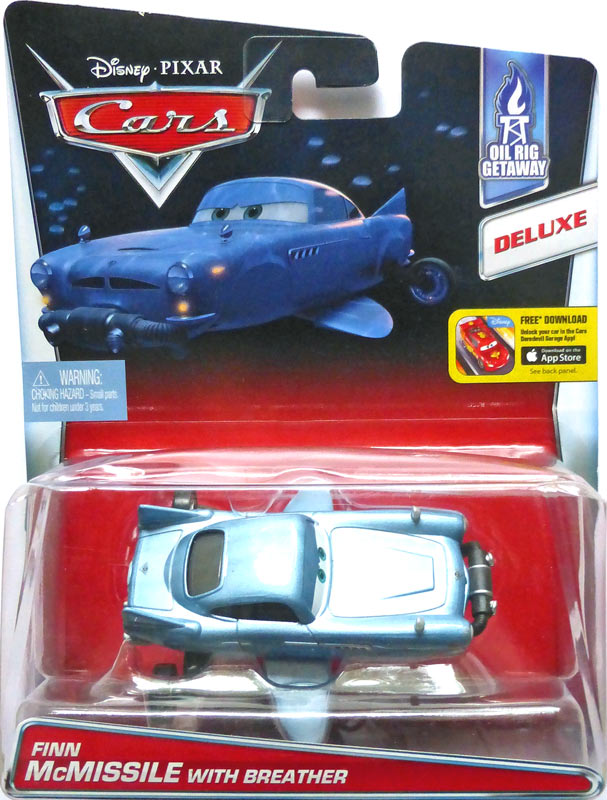 Finn McMissile with Breather from the Cars 2016 series, Mattel 1:55 diecast on its card