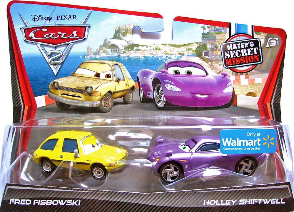 Fred Fisbowski from the Cars 2 series, Mattel 1:55 diecast on its card