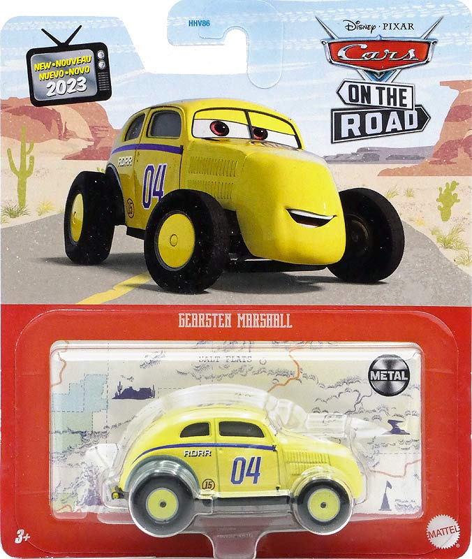 Gearsten Marshall from the Cars on the Road series, Mattel 1:55 diecast on its card