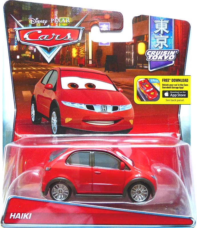 Haiki from the Cars 2016 series, Mattel 1:55 diecast on its card