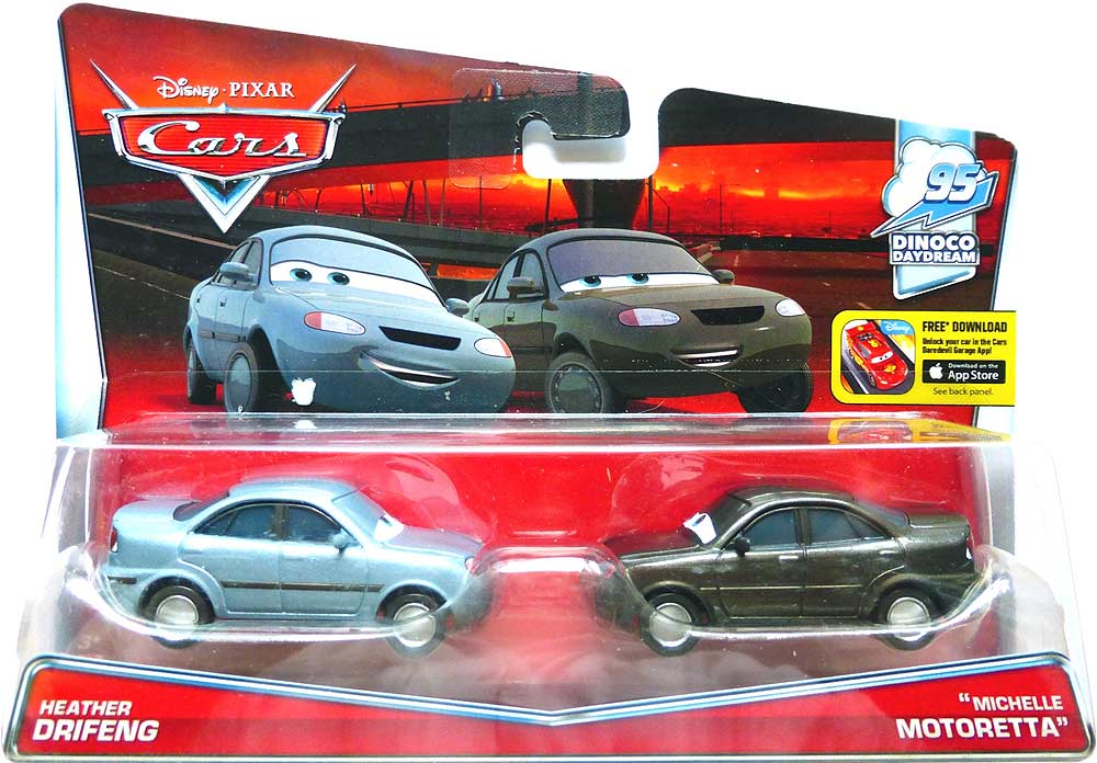 Heather Drifeng from the Cars 2016 series, Mattel 1:55 diecast on its card
