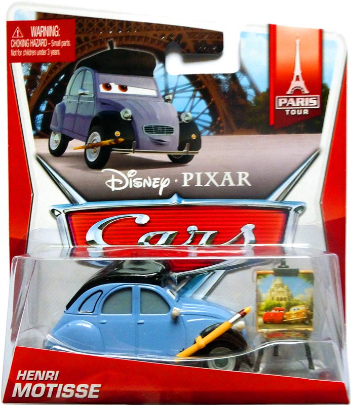 Henri Motisse from the World of Cars 2014 series, Mattel 1:55 diecast on its card