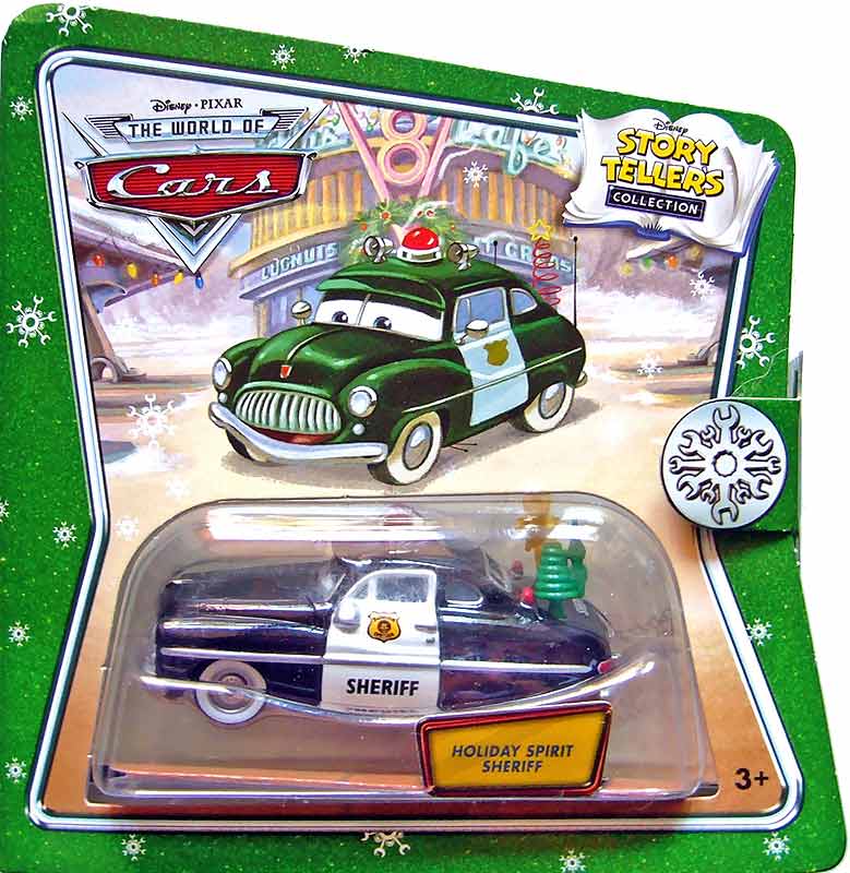Holiday Spirit Sheriff (green variant) from the Story Tellers series, Mattel 1:55 diecast on its card