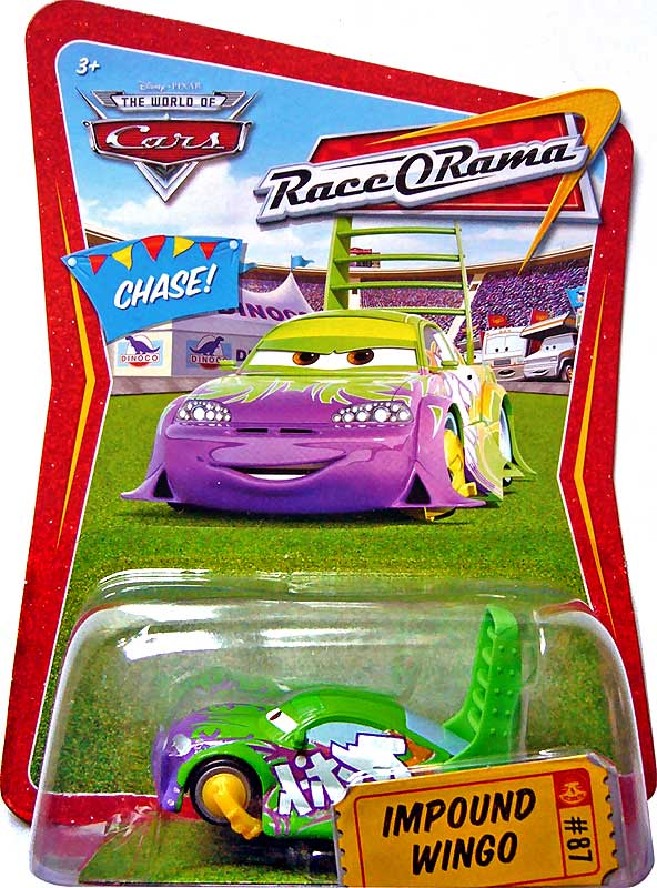 Impound Wingo (Chase) from the Race O Rama series, Mattel 1:55 diecast on its card
