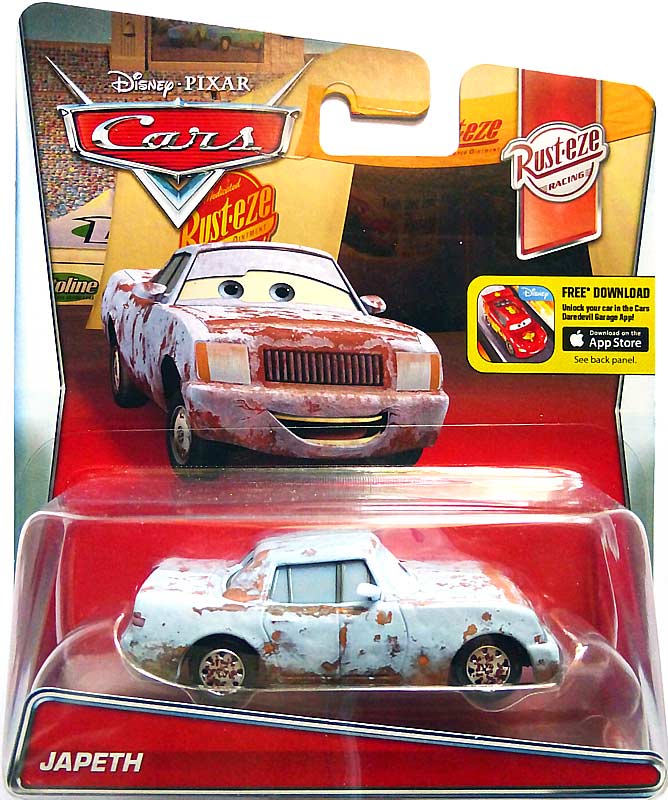 Japeth from the Cars 2016 series, Mattel 1:55 diecast on its card