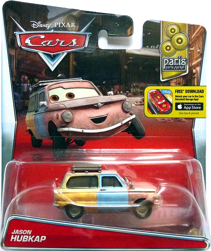 Jason Hubkap from the Cars 2016 series, Mattel 1:55 diecast on its card
