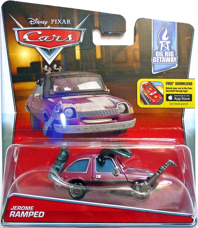 Jerome Ramped from the Cars 2016 series, Mattel 1:55 diecast on its card