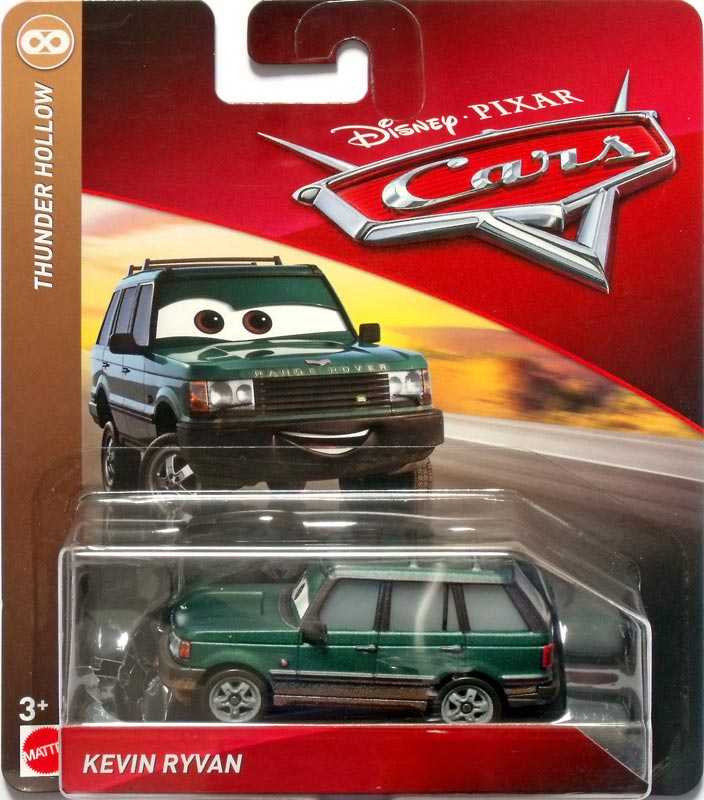 Kevin Ryvan from the Cars 2018-2019 series, Mattel 1:55 diecast on its card