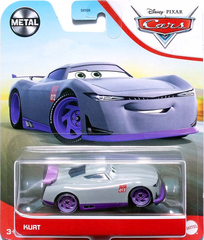 Kurt from the Cars 2021 series, Mattel 1:55 diecast on its card