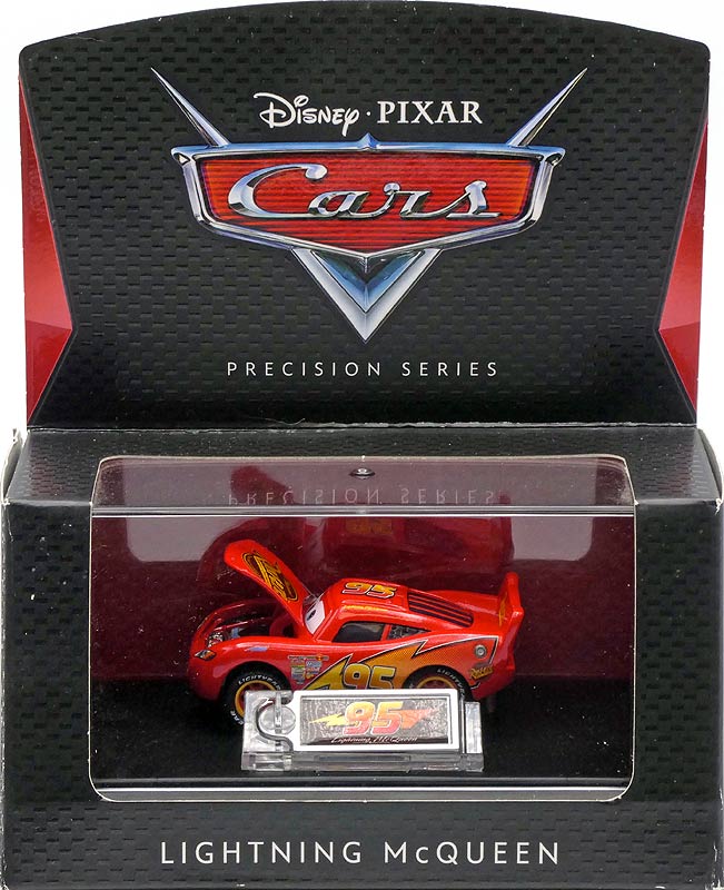 Lightning McQueen (Precision Series) from the Precision Series series, Mattel 1:55 diecast on its card