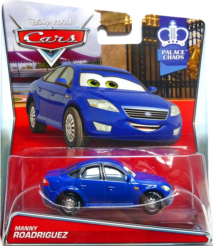 Manny Roadriguez from the Cars 2015 series, Mattel 1:55 diecast on its card