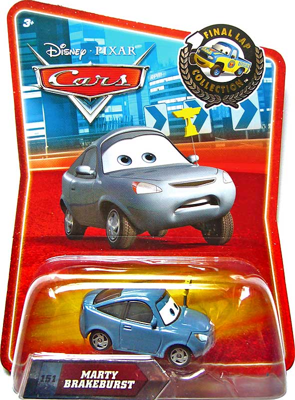 Marty Brakeburst from the Final Lap series, Mattel 1:55 diecast on its card