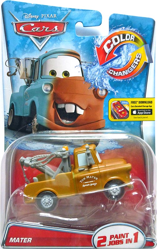 Light Up Mater from the Radiator Springs Classic series, Mattel 1:55 diecast on its card