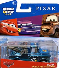 Mater (Pixar Fest 2020) from the Blue Desert series, Mattel 1:55 diecast on its card