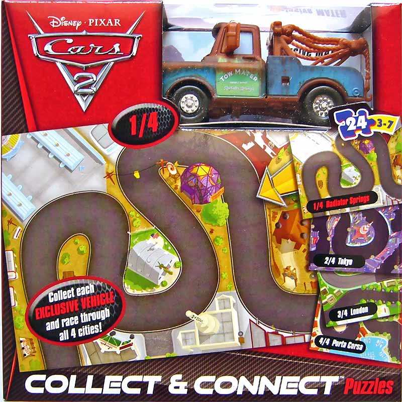 Mater with Silver Wheels from the Cars 2 series, Mattel 1:55 diecast on its card