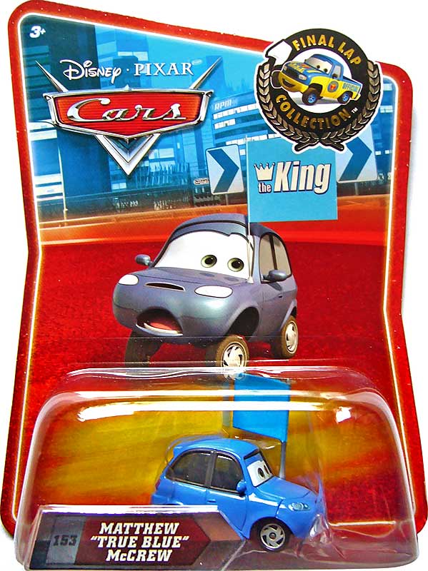 Matthew "True Blue" McCrew from the Final Lap series, Mattel 1:55 diecast on its card